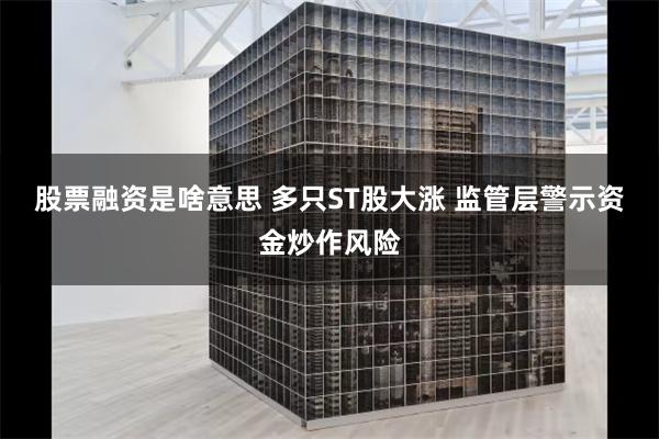 股票融资是啥意思 多只ST股大涨 监管层警示资金炒作风险